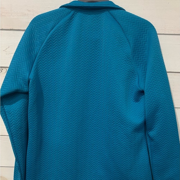 Adidas Women's Textured Layer Long Sleeve Full Zip Jacket Aqua 
Blue Size L - Picture 9 of 9